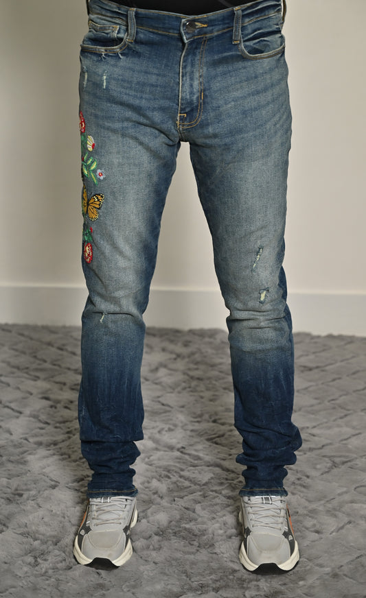 MENS EMBROIDED JEANS